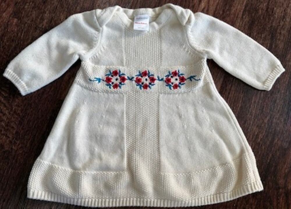 Hanna Andersson Baby 6-12M Christmas Sweater Dress 100% Cotton FWH20 EUC